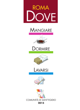 mangiare dormire lavarsi - Comunit&agrave; di Sant`Egidio