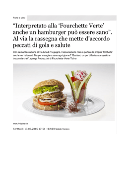 &ldquo;Interpretate alla `Feurchette Verte` anche un hamburger pu&ograve; essere