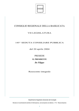 Scarica resoconto - Consiglio Regionale della Basilicata