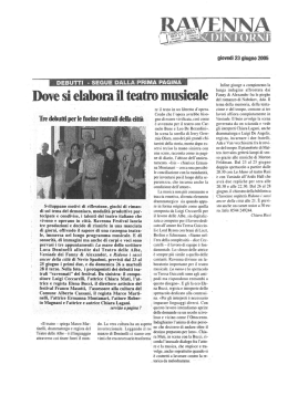 Dove si elabora il teatro musicale