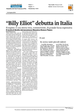 "Billy Elliot" debutta in Italia