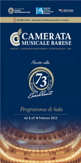 Programma di Sala dal 2 all`8 febbraio
