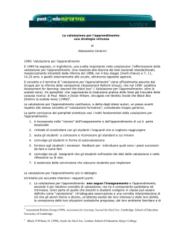 La valutazione per l`apprendimento: una strategia virtuosa