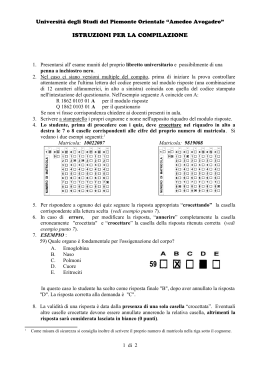 istruzioni per la compilazione - Università degli Studi del Piemonte