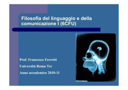 Filosofia del linguaggio e della comunicazione I (6CFU)