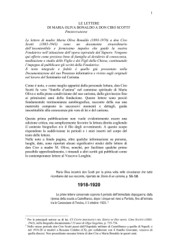 Lettere di Maria Oliva Bonaldo a Mons. Ciro Scotti