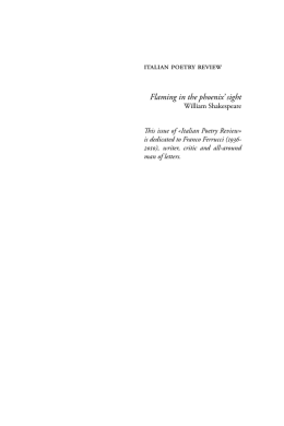 italian poetry review Flaming in the phoenix` sight