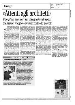 «Attenti agli architetti»