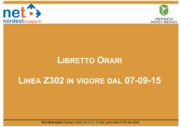 LIBRETTO ORARI LINEA Z302 IN VIGORE DAL 07-09-15