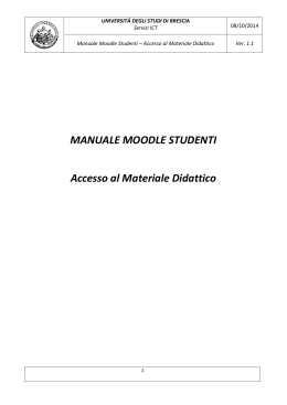 MANUALE MOODLE STUDENTI Accesso al Materiale Didattico