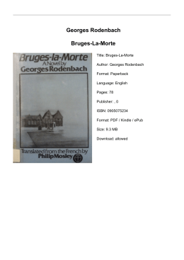 Georges Rodenbach Bruges-La-Morte