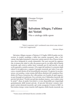 Salvatore Allegra, l`ultimo dei Veristi