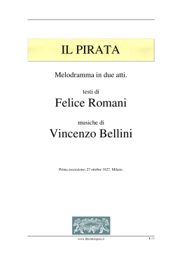 Libretto de Il Pirata - Libretti d`opera italiani