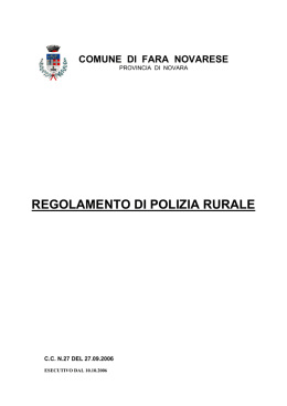 regolamento polizia rurale fara n.se