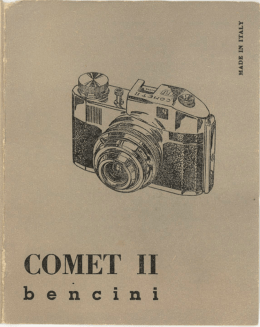 Bencini Comet II libretto d`istruzioni 1962 Italiano