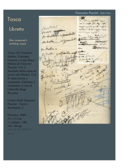 Puccini. Tosca (libretto). Deluxe Facsimile Edition. Di Victorien