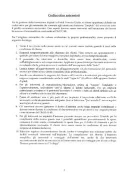 Codice etico antennisti Per la gestione della