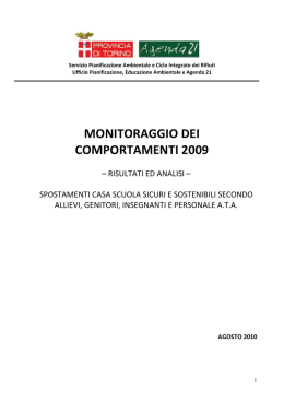 Report Monitoraggio dei Comportamenti 2009