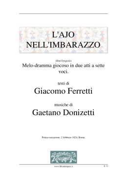 L`ajo nell`imbarazzo - Libretti d`opera italiani