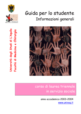 Il Presidente del Corso di Laurea Triennale