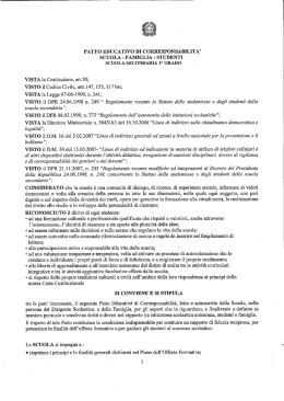 Patto di corresponsabilità della Scuola Secondaria di Primo Grado