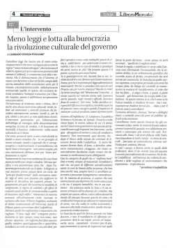 Meno leggi e lotta alla burocrazia la rivoluzione