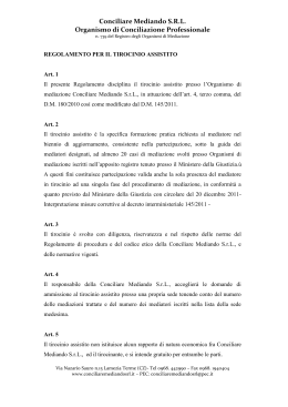 Regolamento per tirocinio assistito