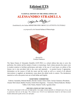 Edizioni ETS ALESSANDRO STRADELLA