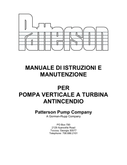 manuale di istruzioni e manutenzione per pompa verticale a turbina