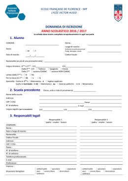 Modulo di iscrizione - Lyc&eacute;e Victor Hugo de Florence