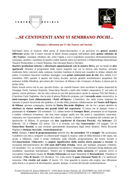 …SE CENTOVENTI ANNI VI SEMBRANO POCHI…