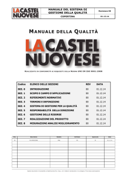 Manuale Qualita - La Castelnuovese