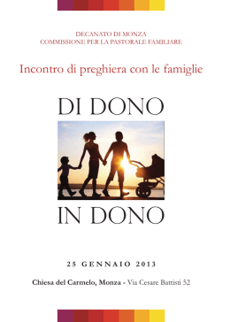Veglia Famiglie 2013 - Commissione Pastorale Familiare Decanato
