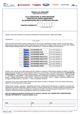 modulo di adesione alle condizioni di assicurazione prestate da