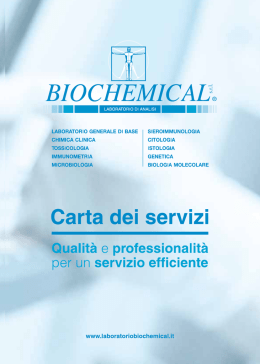Scarica la Carta dei servizi - Laboratorio di Analisi Cliniche