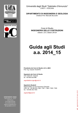 Guida agli studi 2014-2015 - Ingegneria delle Costruzioni