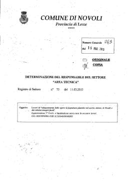 Page 1 COMUNE-D1 No VOLI _ I ` Provincia `di LECCE Numer&ugrave;