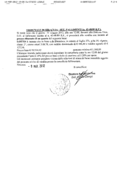 Ordinanza del fallimento n. 43-48/89 R.F.