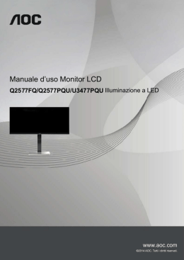 Manuale d`uso Monitor LCD