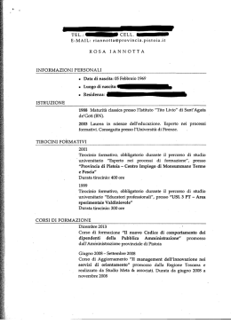 Curriculum - Provincia di Pistoia