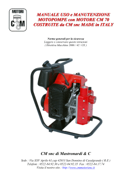 Manuale Motopompa CM 70