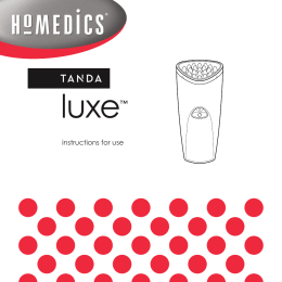 instructions for use - HoMedics Professional Beauty