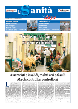 Sanità - Il Nuovo Corriere di Roma e del Lazio