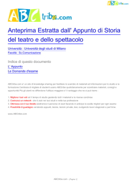 Anteprima Estratta dall` Appunto di Storia del teatro e