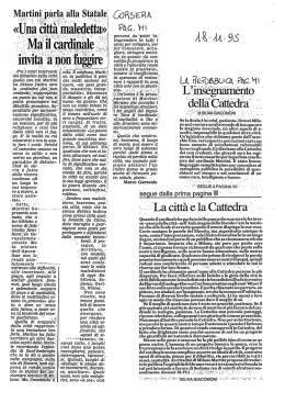 "Una città maledetta". - Fondazione Carlo Maria Martini