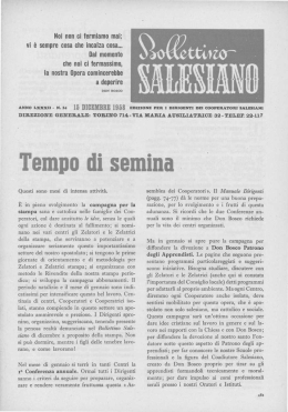 Tempo di semina - Bollettino Salesiano