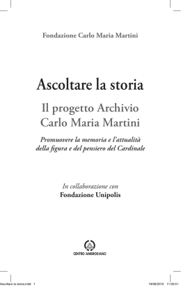 Ascoltare la storia - Fondazione Carlo Maria Martini