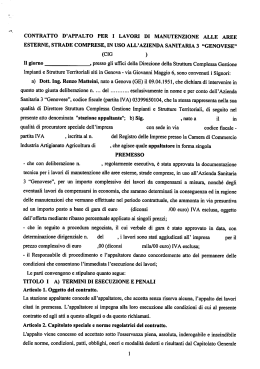 contratto d`appalto per i lavori di manutenzione alle aree esterne