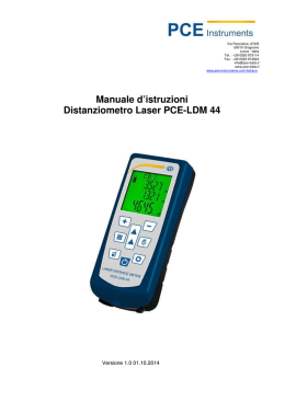 Manuale d`istruzioni Distanziometro Laser PCE