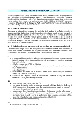 REGOLAMENTO DI DISCIPLINA as 2013-14